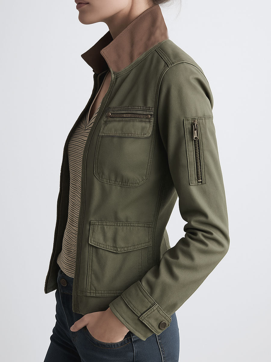 Outerdoor Utility Pocket Olive Green Cargo Jacket